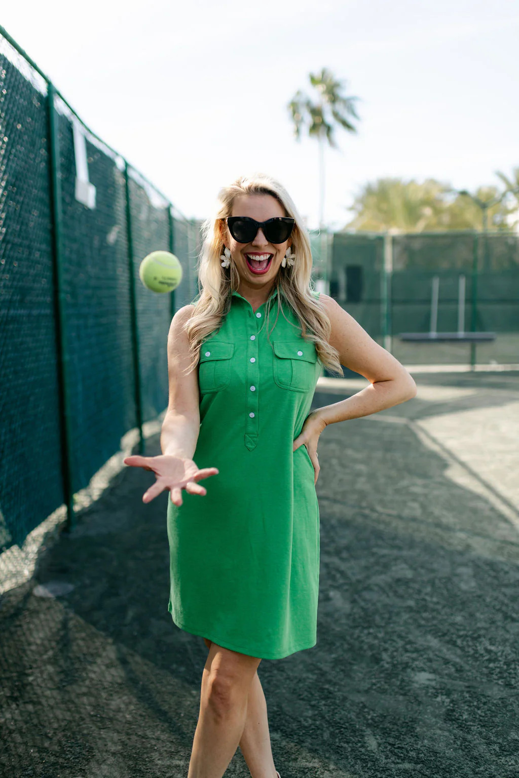 The Pique Opal Dress in Grass Green | Duffield Lane
