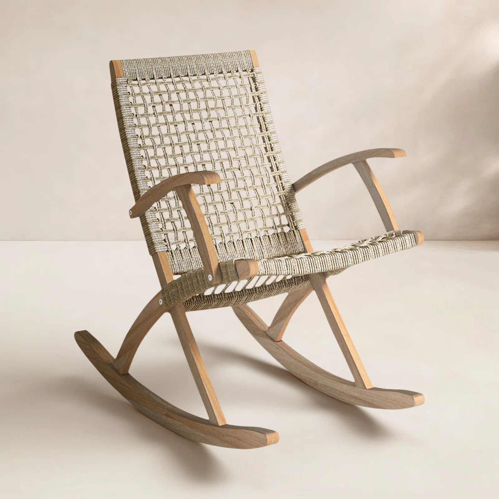 Outdoor Brayson Rocking Solid Wood Chair | Birch Lane