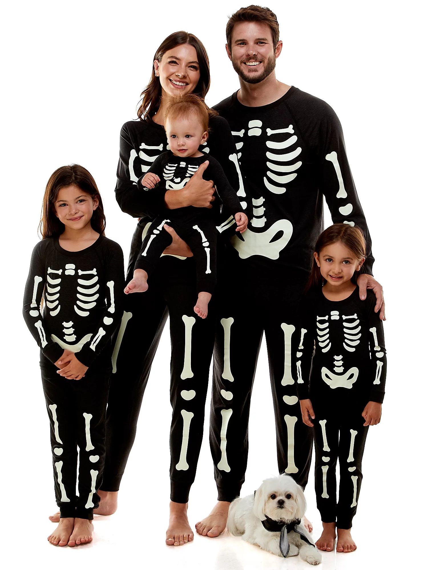 Derek Heart Glow-In-The-Dark Skeleton Matching Halloween Family Pajamas - Walmart.com | Walmart (US)