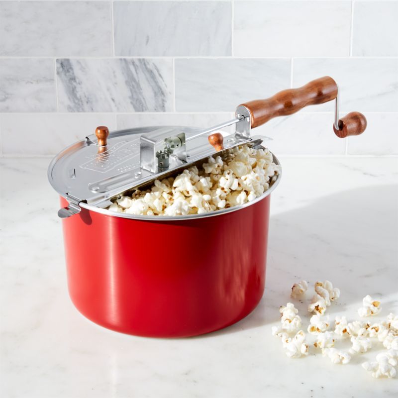 Stovetop Popcorn Popper Red + Reviews | Crate and Barrel | Crate & Barrel