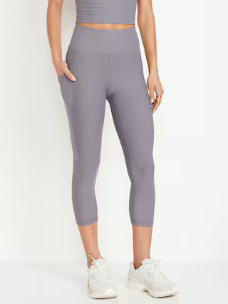 High-Waisted PowerSoft Crop Pocket Leggings | Old Navy (US)