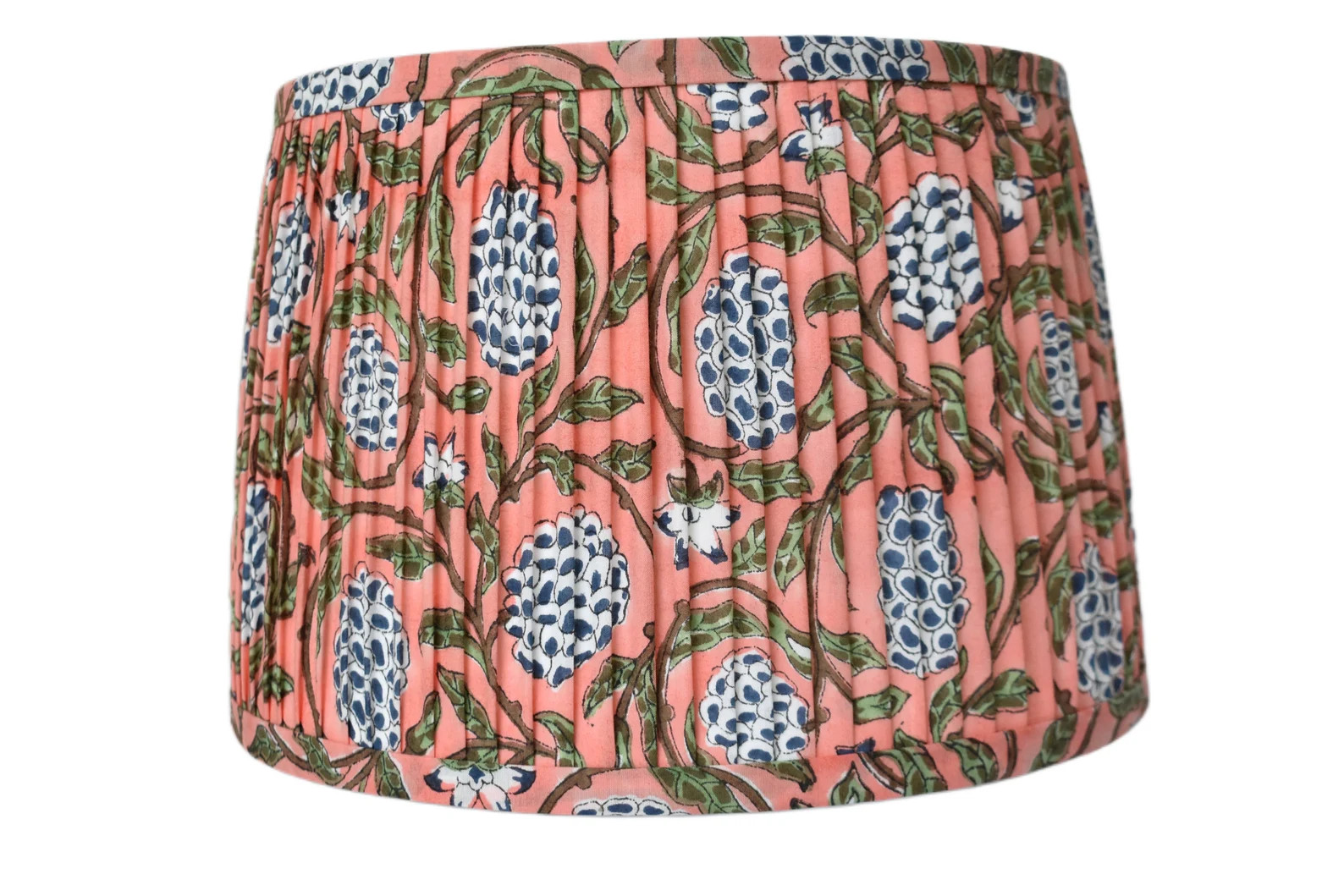 Pleated Lampshade: Salmon Pink Indian Floral Sconce Shade | Etsy (Global)