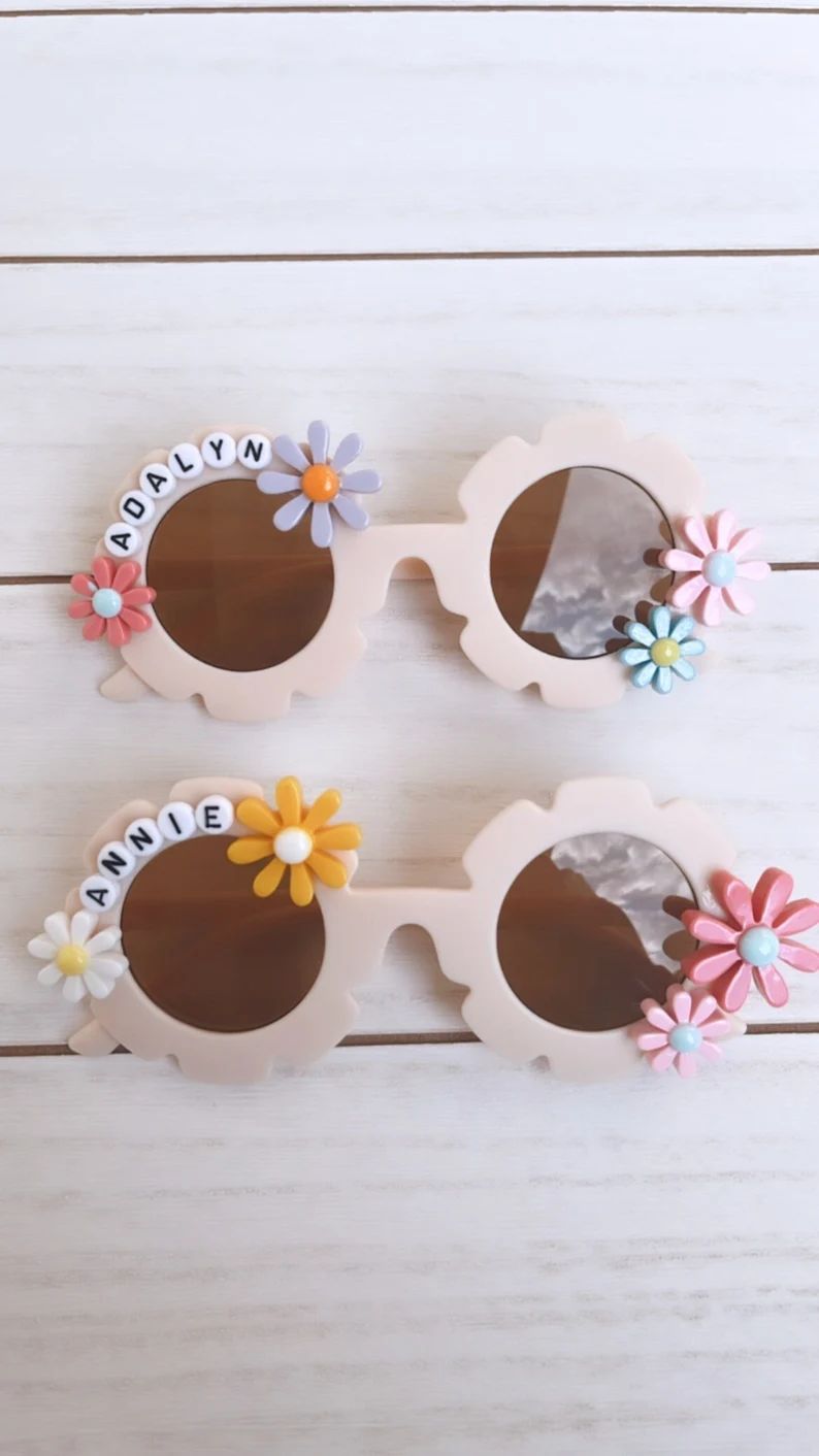 ON SALE | Toddler Personalized Sunglasses | Flower Shaped Sunglasses | Toddler Sunglasses | Flowe... | Etsy (US)