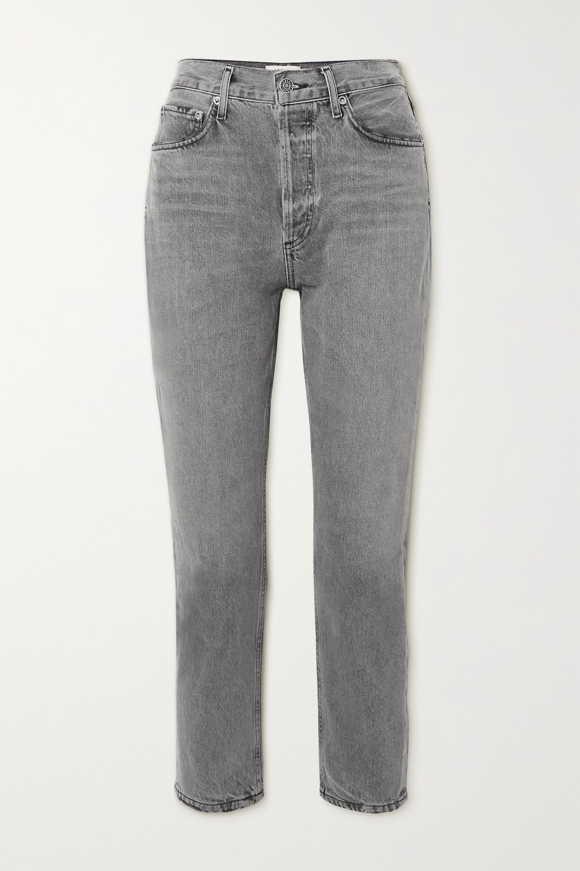 Gray Riley high-rise straight-leg jeans | AGOLDE | NET-A-PORTER | NET-A-PORTER (US)