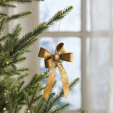 Bow Ornament Handmade Antique Gold Finish & Galvanized Iron | Ballard Designs, Inc.