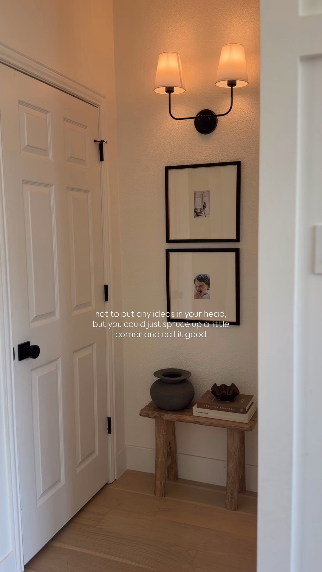 Easy styling idea for a little hallway or empty corner! My favorite target matted frames and these coffee table books are faux so they’re super affordable 🤭

#LTKHome