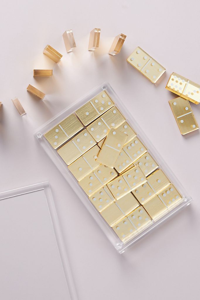 Gold Lucite Dominoes Set | Anthropologie (US)