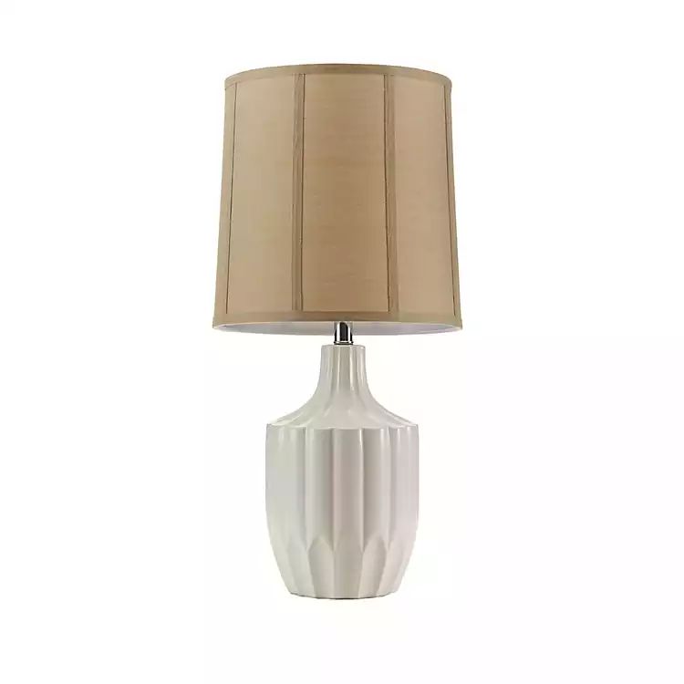 White Faceted Ceramic Table Lamp | Kirkland's Home
