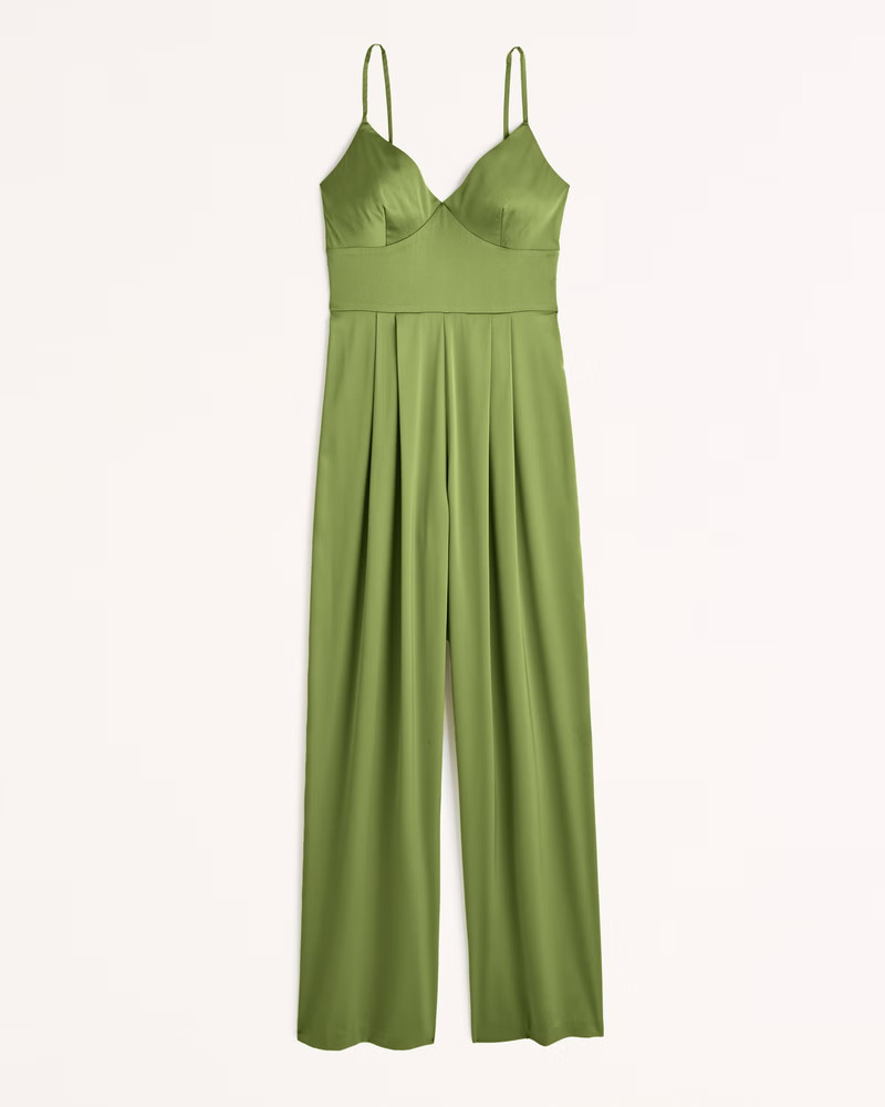 Plunge Satin Jumpsuit | Abercrombie & Fitch (US)