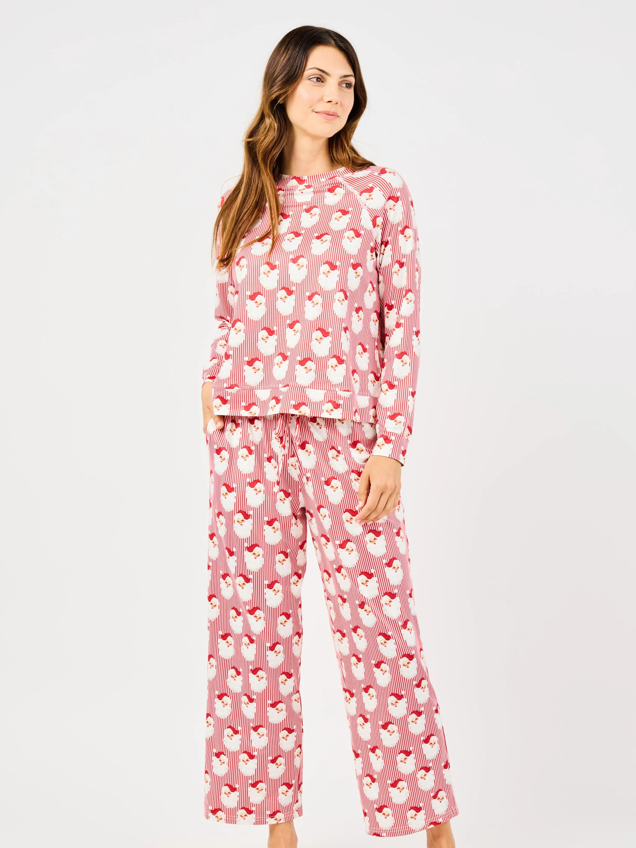 Women's Annie Pants Set | Santa Baby Red | Mary Square