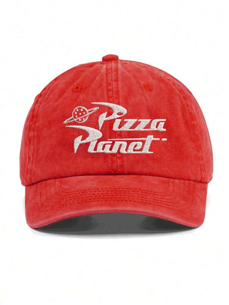 1pc, Unisex,Pizza Planet Embroidered Baseball Hat,Baseball Cap Versatile Stylish Dad Hat Outdoor Adjustable Sun Protection Sports Hats Father's Day For Women Men | SHEIN