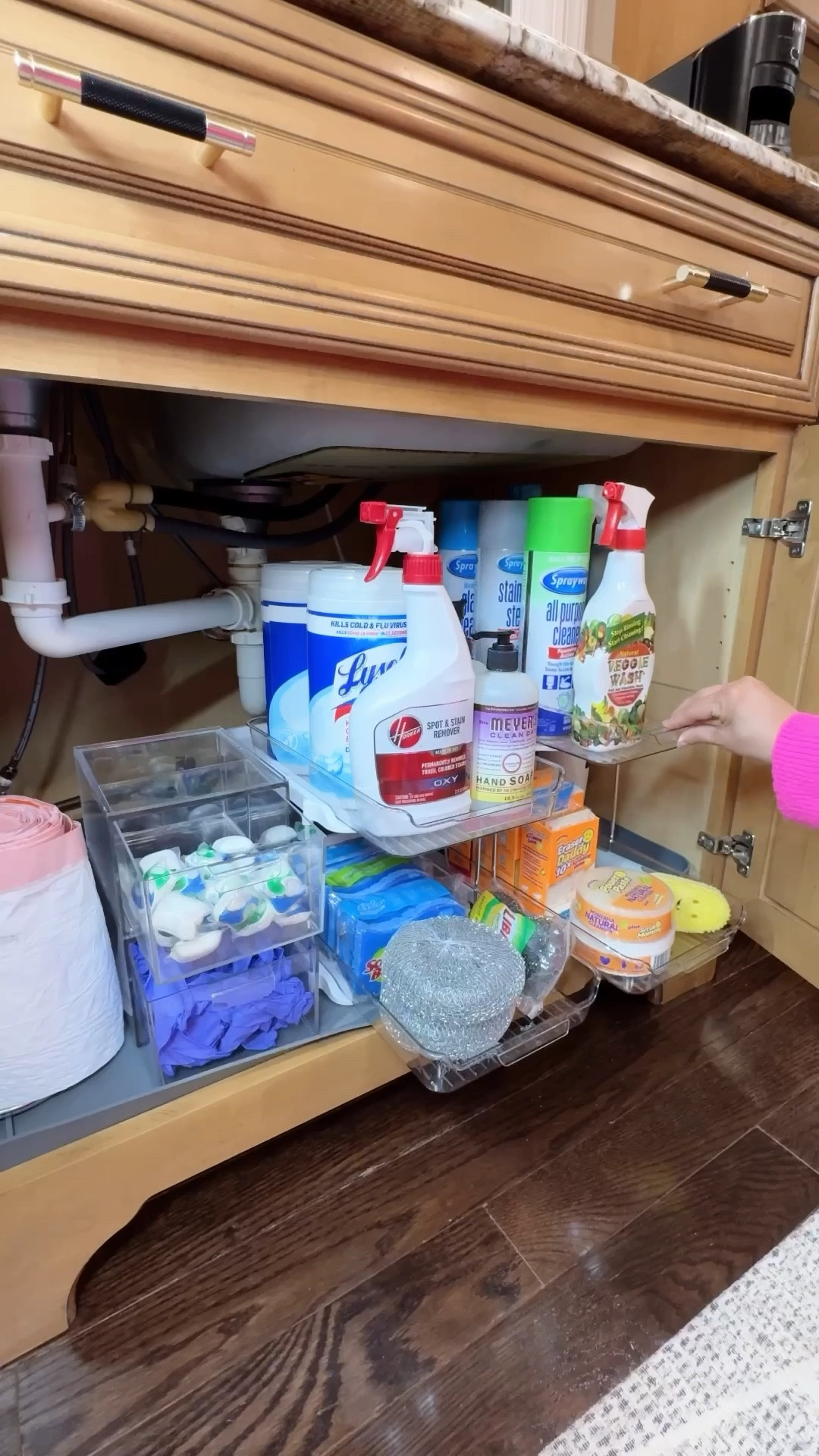 Organize under the kitchen cabinet with me @amazon @amazonhome organized home, organized kitchen , kitchen organization 

#LTKHome #LTKSaleAlert