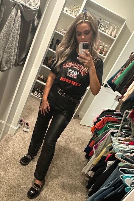 These faux leather pants are so comfortable! They are highwaisted and are stretchy. The loafers are great for work or can be dressed up! 
// fall shoes// fall outfit// leather pants// faux leather pants// 

#LTKworkwear #LTKstyletip #LTKfindsunder100