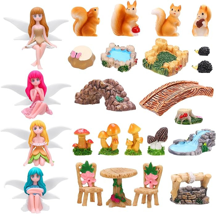 25Pcs Fairy Garden Accessories, Miniature Garden Ornaments Landscape Decorations Mini Fairy Figur... | Amazon (US)