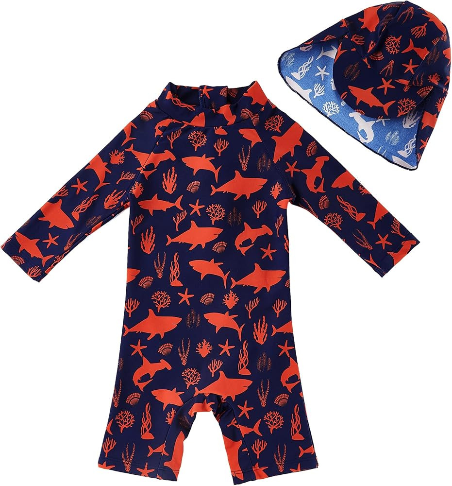 upandfast Baby/Toddler Swimsuit UPF 50+ Sun Protection One Piece Zipper Bathing Suit with Sun Hat... | Amazon (US)