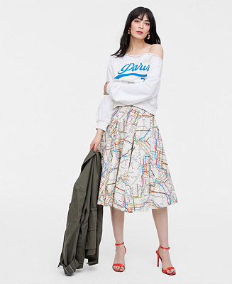 Women's Subway-Print Full Skirt, Macy's Exclusive- Molly Rogers Capsule Collection | Macy's