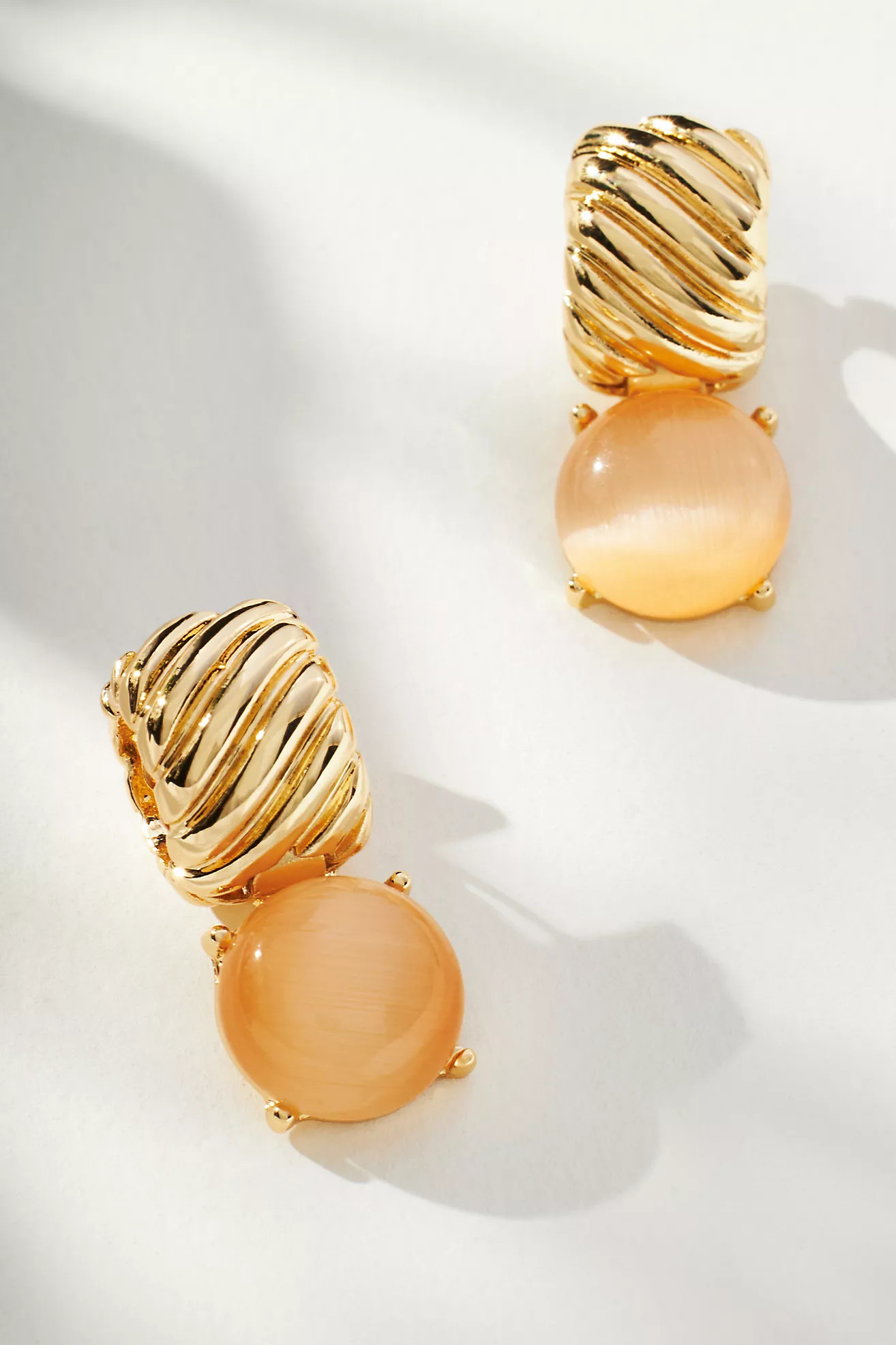 Ribbed Crystal Huggie Earrings | Anthropologie (US)