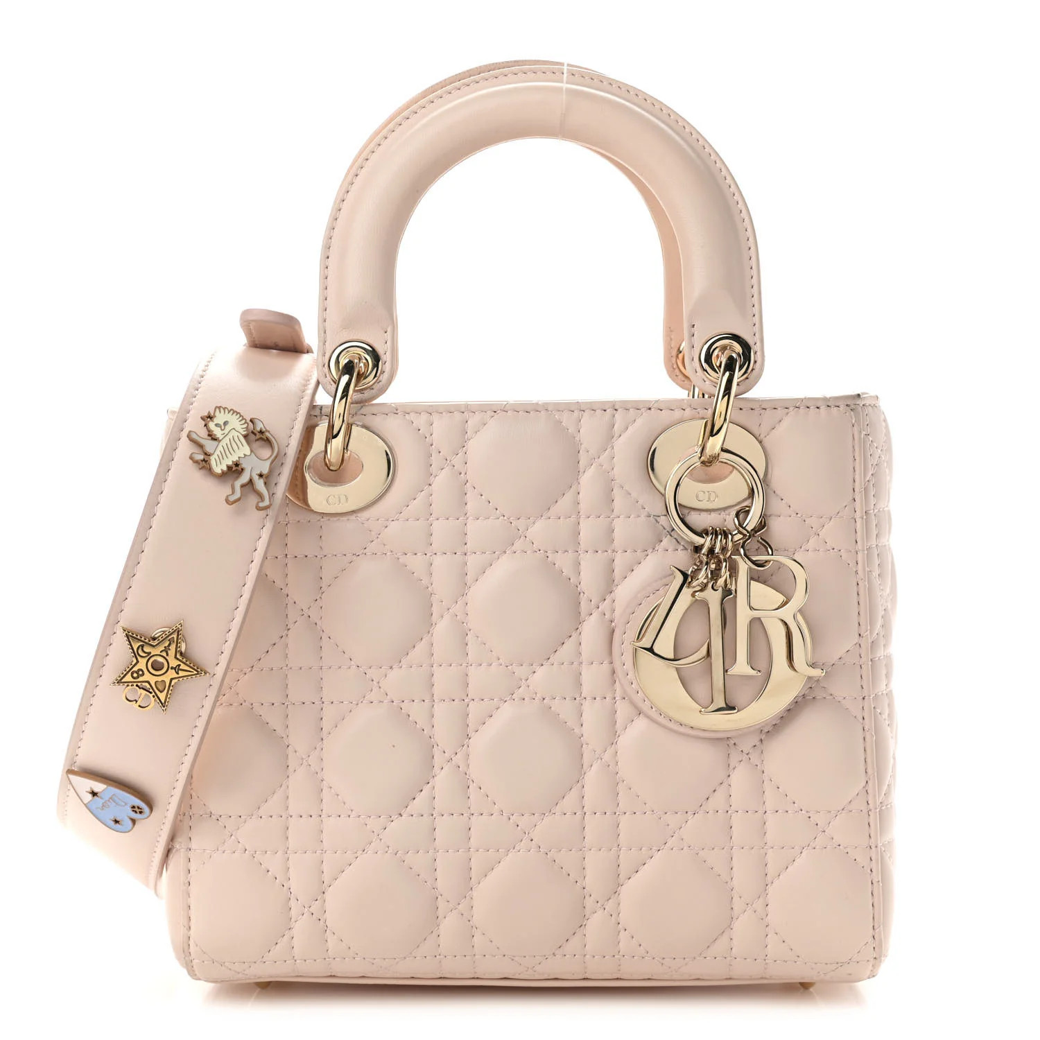 CHRISTIAN DIOR Lambskin Cannage Small Lucky Badges My Lady Dior Pink | FASHIONPHILE | FASHIONPHILE (US)