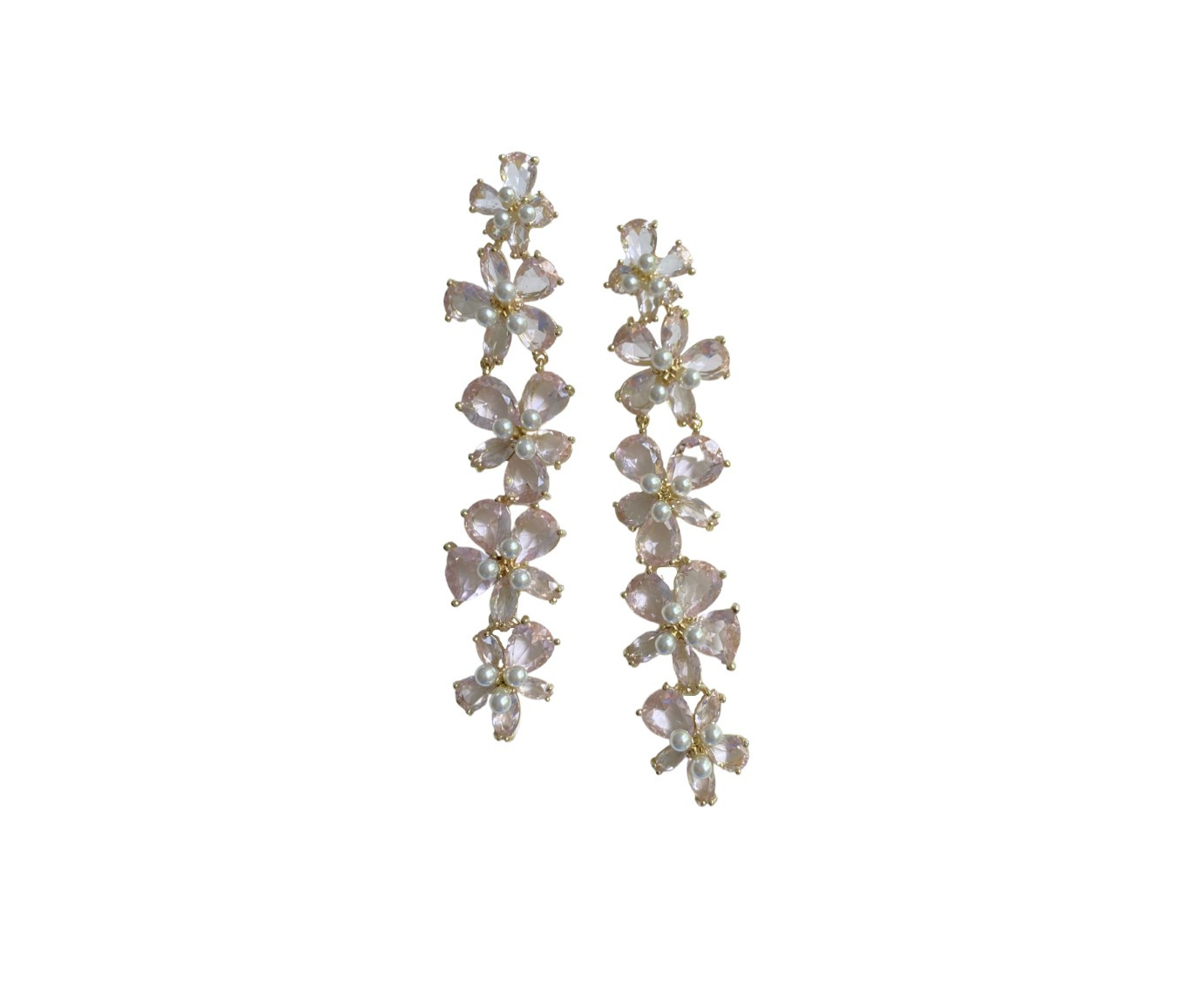 mayfair petal pink floral drop earrings | Nicola Bathie Jewelry