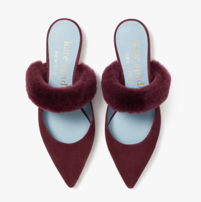 Kate Spade New York Womens Marielle Mule Flats Red Wine Plum Suede Shoes sz 8 B | eBay | eBay US