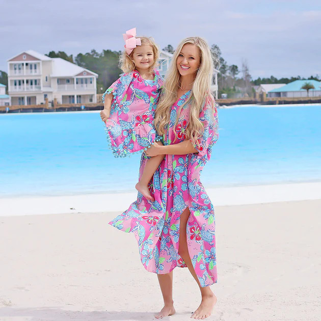 Mom Turtle Print Kaftan | Classic Whimsy