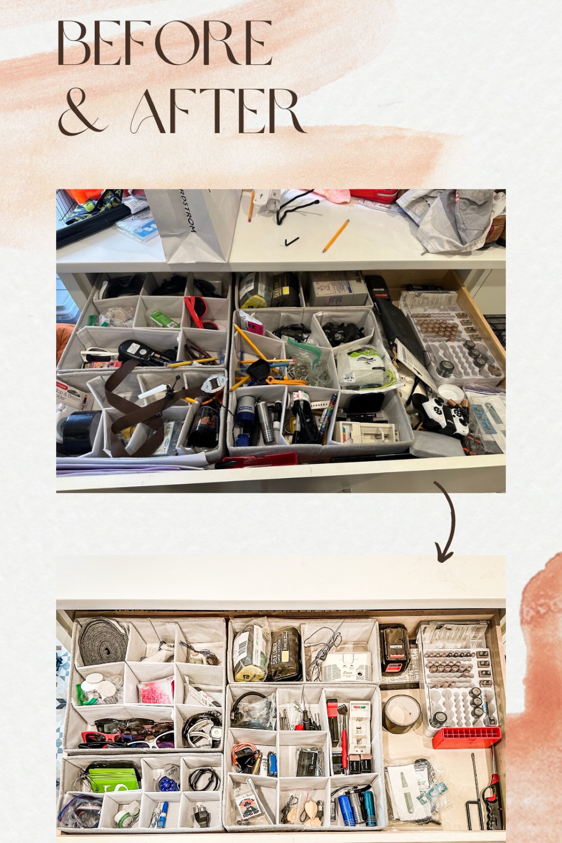 Using these cloth drawer dividers keep all your little things neatly stored and easily accessible. And don’t forget about those batteries!!

#LTKhome #LTKFind #LTKGiftGuide