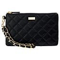 G by Giuliana Black Label Lamb Leather Quilted Clutch Wristlet - Tan | HSN