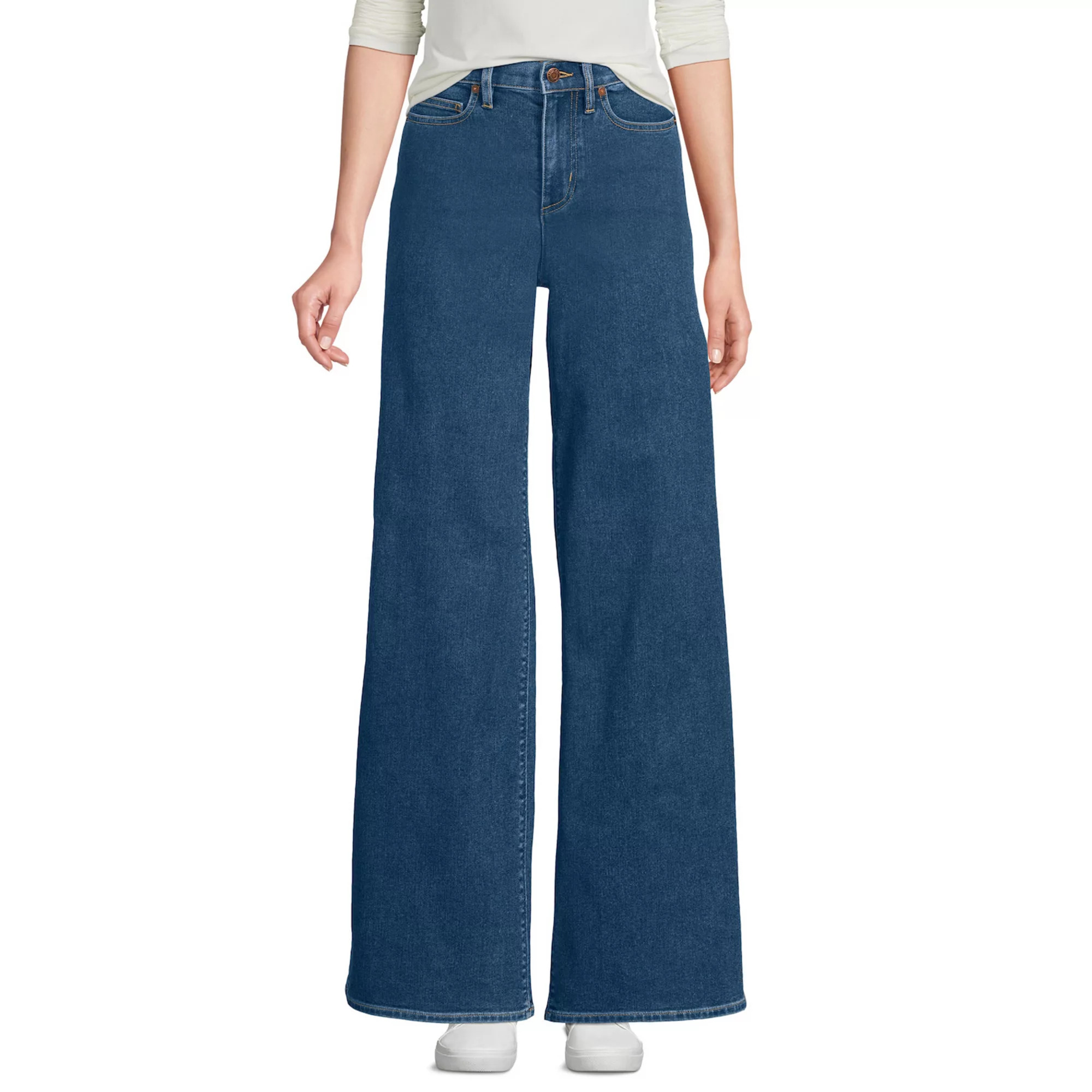 Women's Lands' End Women's Tall High Rise Extra Wide Leg Jeans | Kohl's