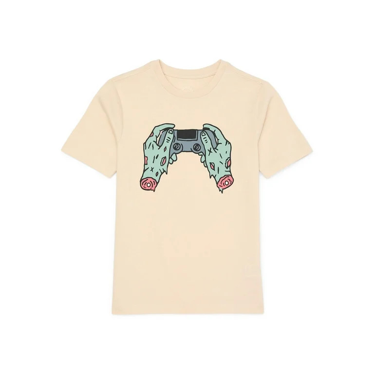 Wonder Nation Boys Halloween Zombie Gamer Short Sleeve Graphic T-Shirt, Sizes 4-18 and Husky | Walmart (US)