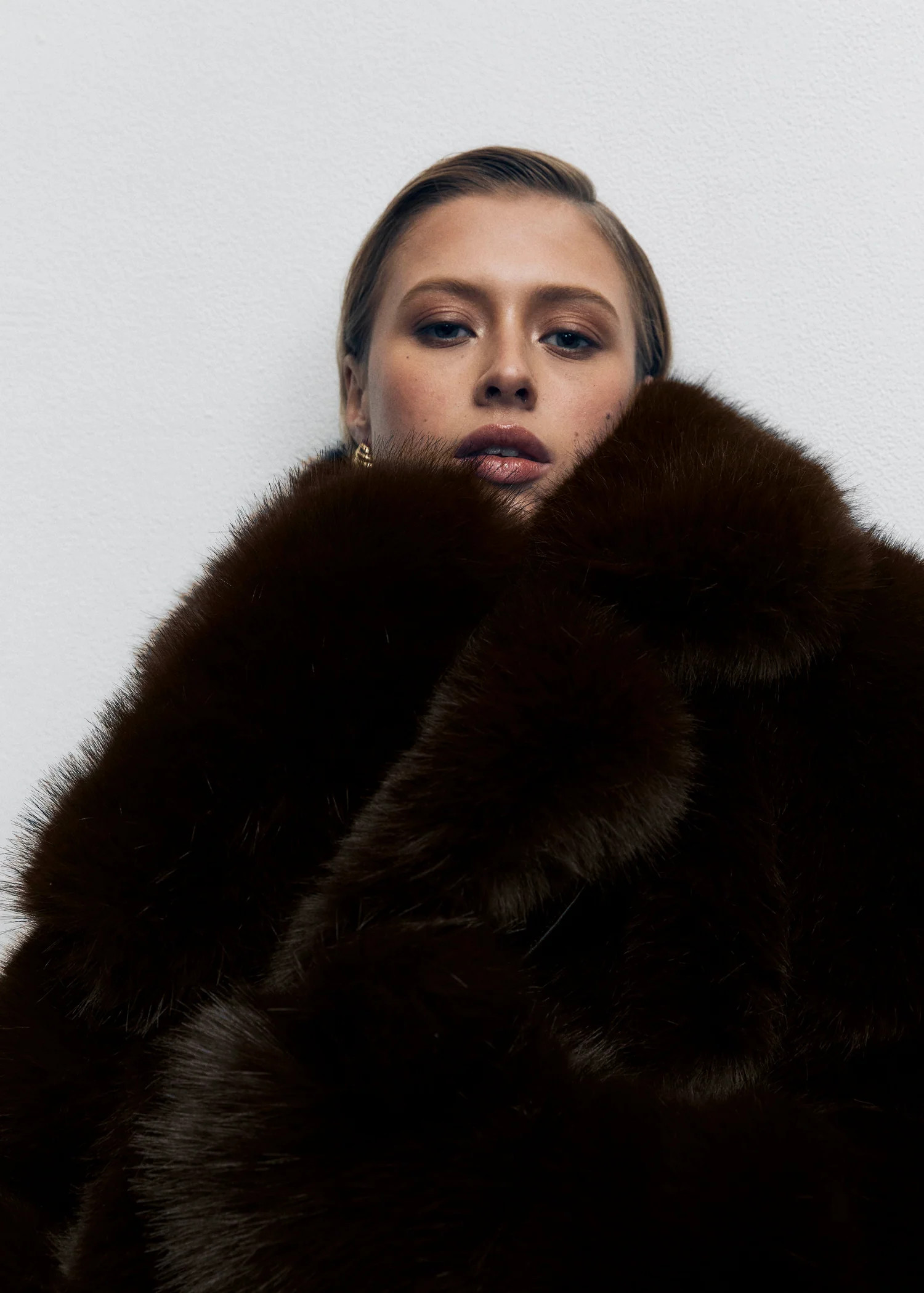 Chocolate Faux Fur Coat | DE SAVARY LONDON