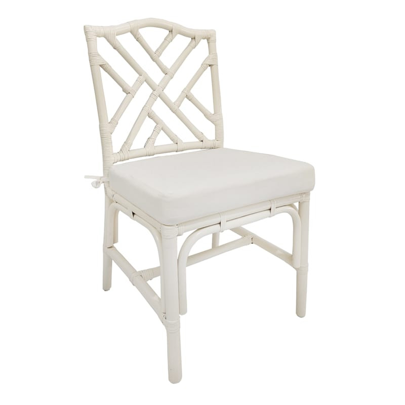 Set of 2 Grace Mitchell Dana White Rattan Dining Chair | At Home