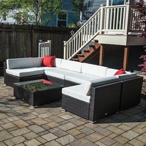 Outdoor Patio Sectional Set 7 PC Luxury Outdoor Couch Cushions Table | eBay | eBay US
