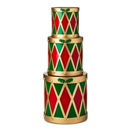 Blow Mold Drums Indoor/Outdoor Christmas Decoration, Multicolor, 33", by Holiday Time | Walmart (US)
