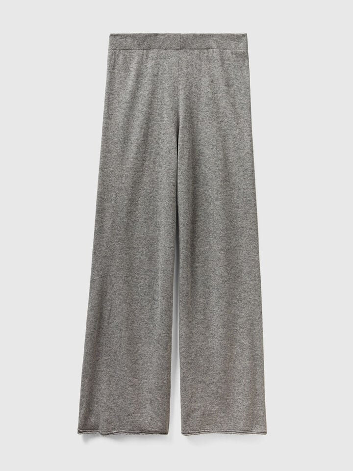 Weite Hose in einer Mischung aus Wolle und Cashmere in Hellgrau - Hellgrau | Benetton | Benetton (EU)