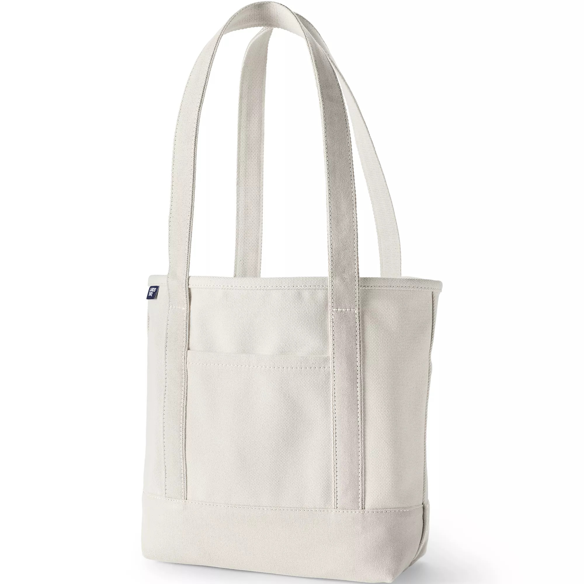 Medium 5 Pocket Open Top Long Handle Canvas Tote Bag | Lands' End (US)