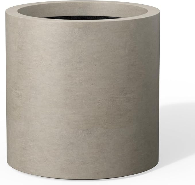 Kante Accent Round Cylinder Weathered Concrete Planter 12.6" Tall, Outdoor | Amazon (US)