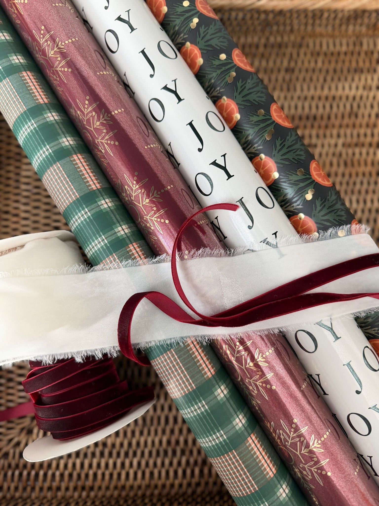 This year’s wrapping paper combination! I love the burgundy velvet ribbon and found the perfect deep red shade of paper to complement it! 

Target wrapping paper, Christmas presents 

#LTKGiftGuide #LTKHoliday #LTKActive