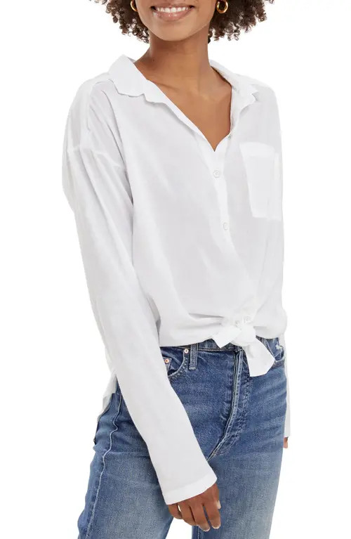 Splendid Paige Button-Up Shirt in White at Nordstrom, Size X-Small | Nordstrom