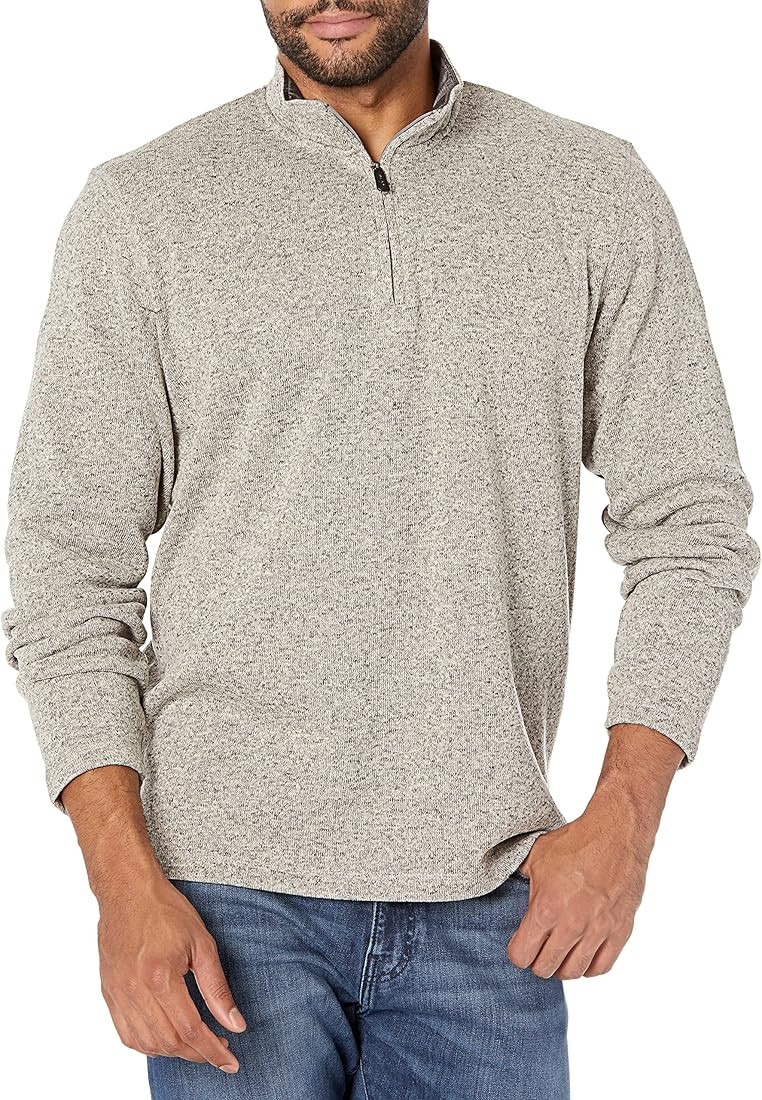 Wrangler Authentics Men's Long Sleeve Fleece Quarter-Zip | Amazon (US)