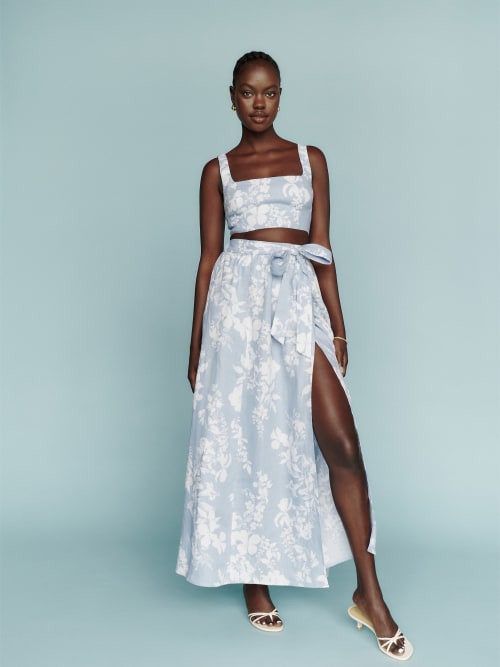 Palm Linen Two Piece | Reformation (Global)