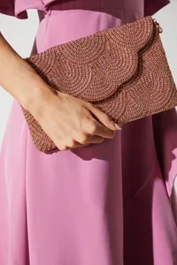 Bags & Purses | Pearl Beaded Scallop Clutch Bag With Shoulder Strap | Coast | Coast UK & IE
