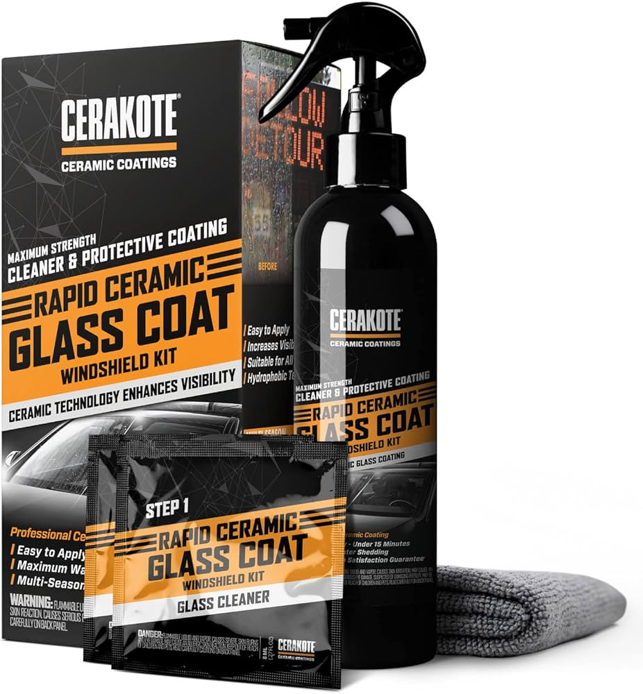 CERAKOTE® Rapid Ceramic Glass Coat Windshield Kit (8 oz Bottle)– Max Strength Rain Repelling C... | Amazon (US)