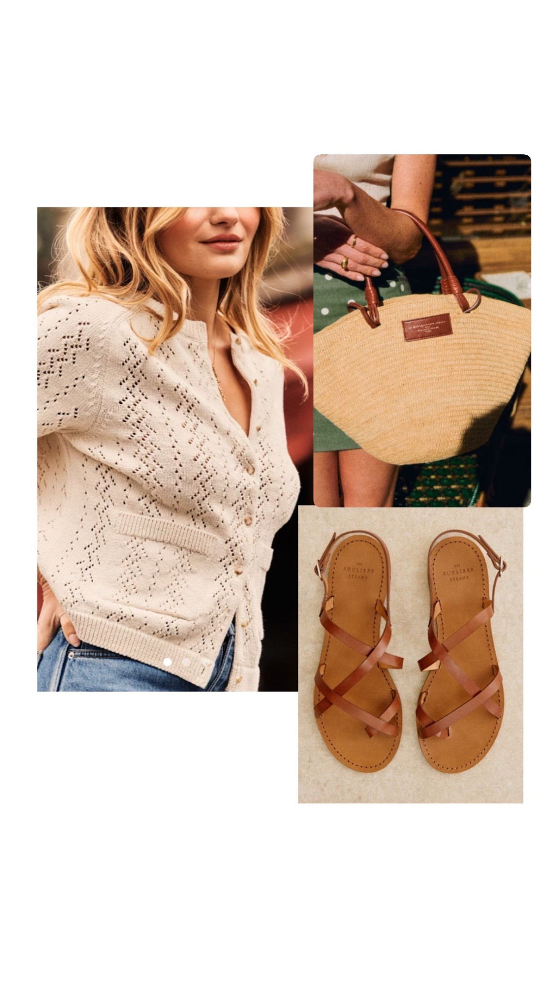 Sezane’s spring staples are back!! This cardigan is an updated version of the one I have and wear SO much. It is the perfect second layer for spring travel. Goes with everything, 100% cotton, so comfortable and breezy. Sharing a bunch of gorgeous spring picks here too including their iconic basket bags which are back for the season!!! 