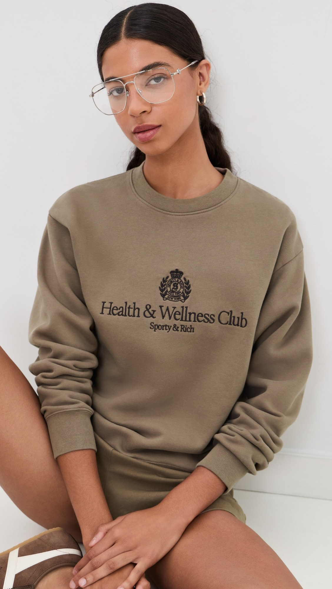 H&W Crest Embroidered Crewneck | Shopbop