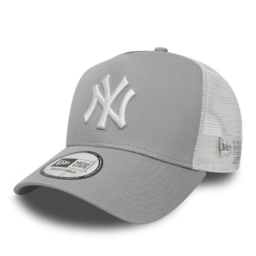 New Era New York Yankees A Frame Adjustable Trucker Cap Clean Grey/White - One-Size | Amazon (US)