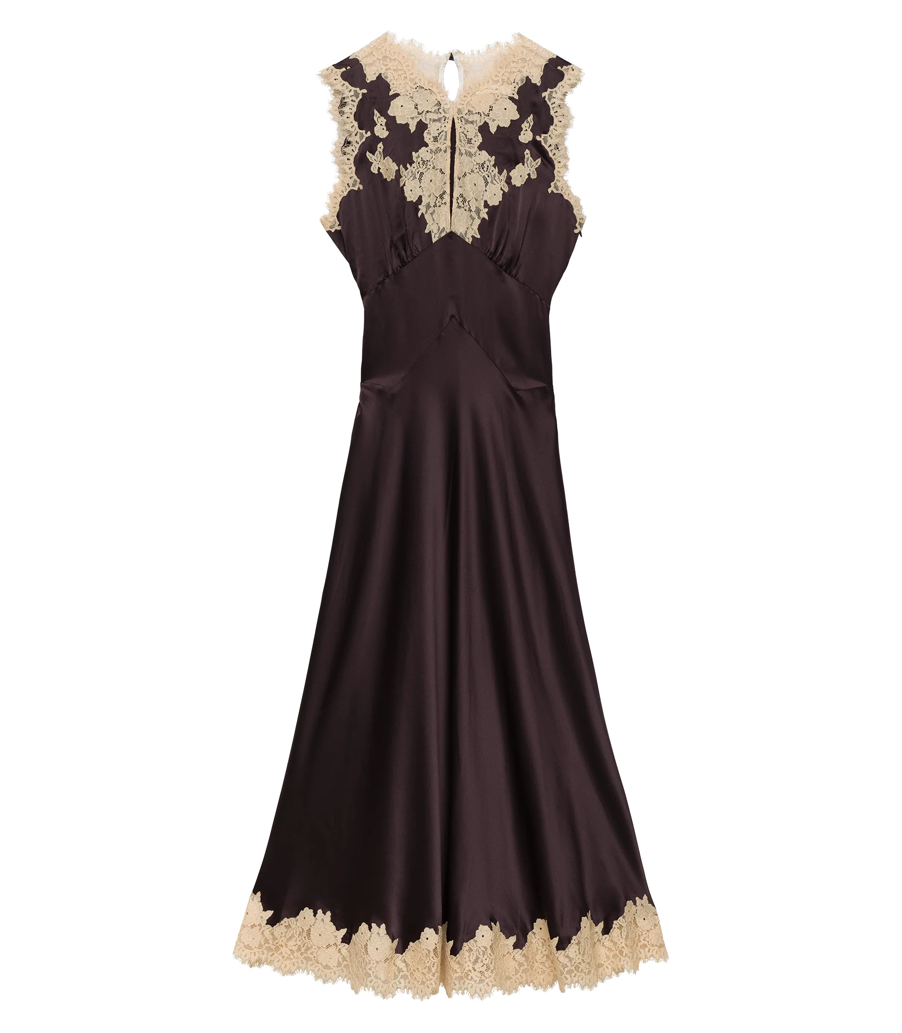 Julitta Dress - Equestrian Brown With Cream Lace | D\u00d4EN | DOEN
