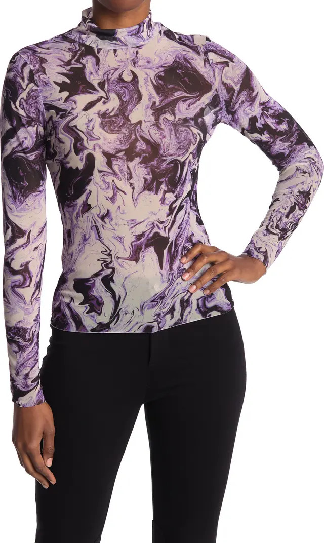 AFRM Mock Neck Long Sleeve Mesh Top | Nordstromrack | Nordstrom Rack