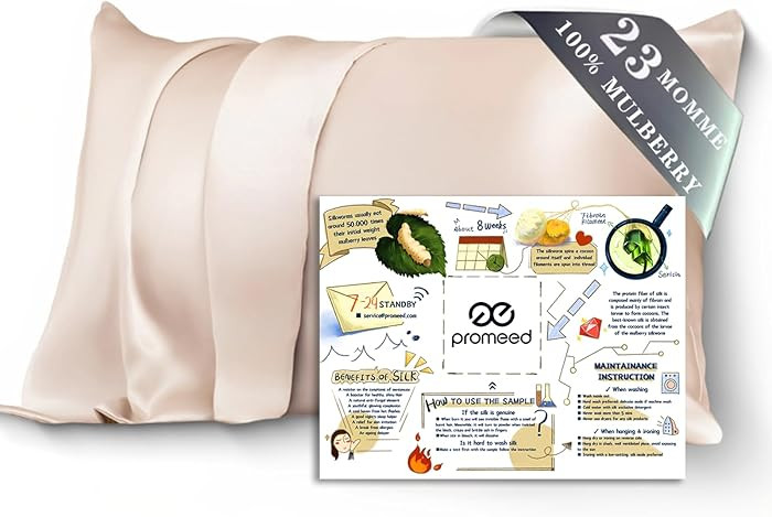 PROMEED 100% Mulberry Silk Pillowcase for Hair and Skin, Both Sides 23 Momme Grade 6A+ Silk Pillo... | Amazon (US)