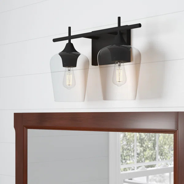 Black Hickerson 2-Light Dimmable Vanity Light | Wayfair North America