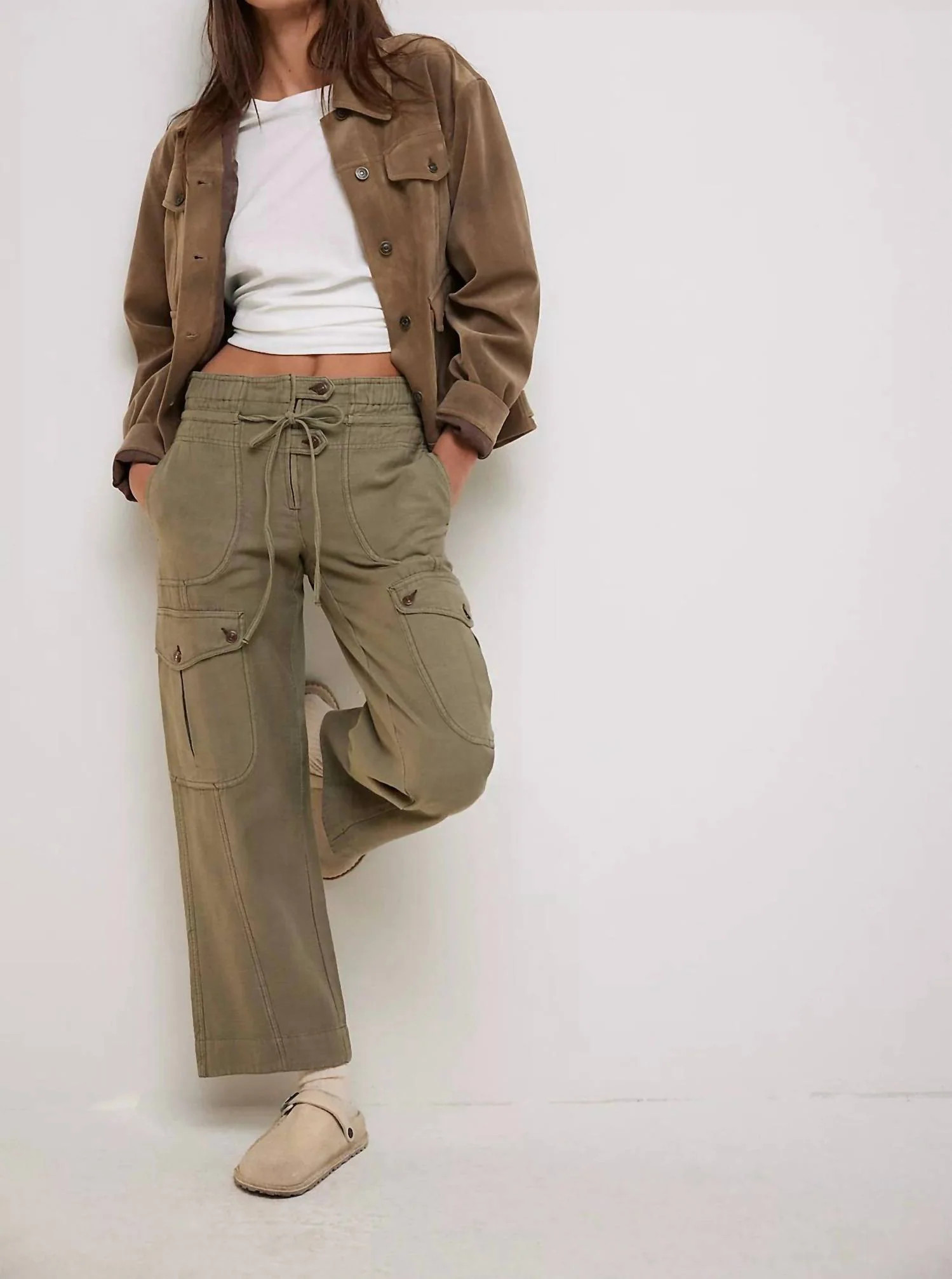 We The Free Park Ave Pants In Green | Shop Simon